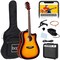 Best Choice Products Beginner Acoustic Electric Guitar Starter Set 41in w/ Wood Cutaway Design, Gig Bag